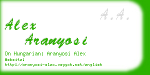 alex aranyosi business card